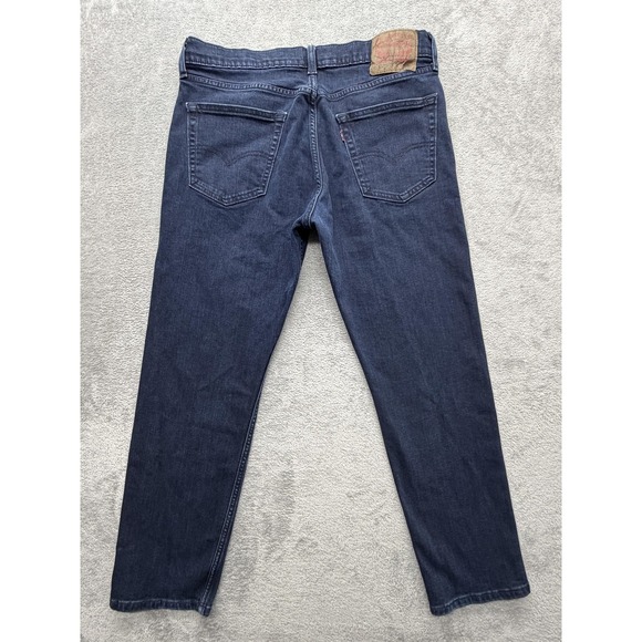 Levis 502 Performance Jeans Mens Dark Wash Blue Straight Stretch Measured 34x27 - Picture 8 of 10